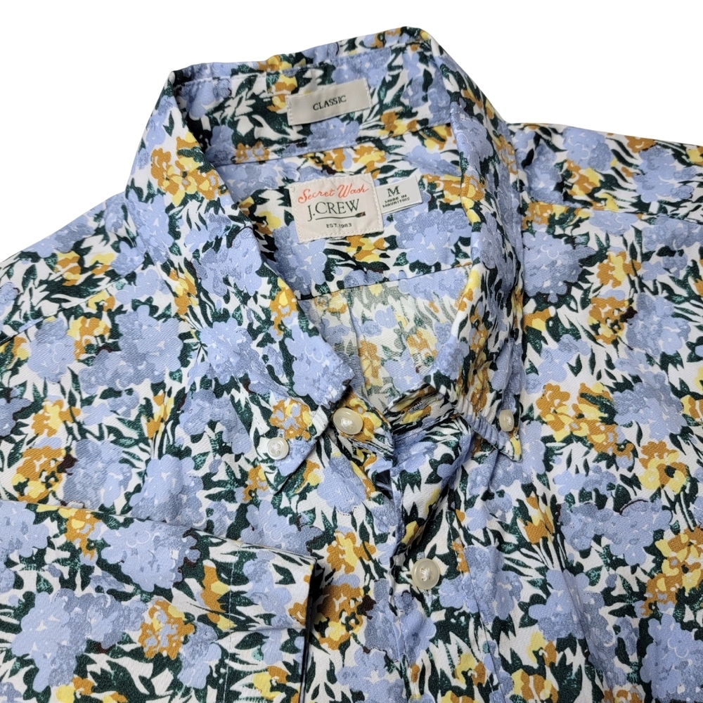 J. Crew Secret Wash Classic Floral Print Short Sleeve Shirt - Picture 6 of 6